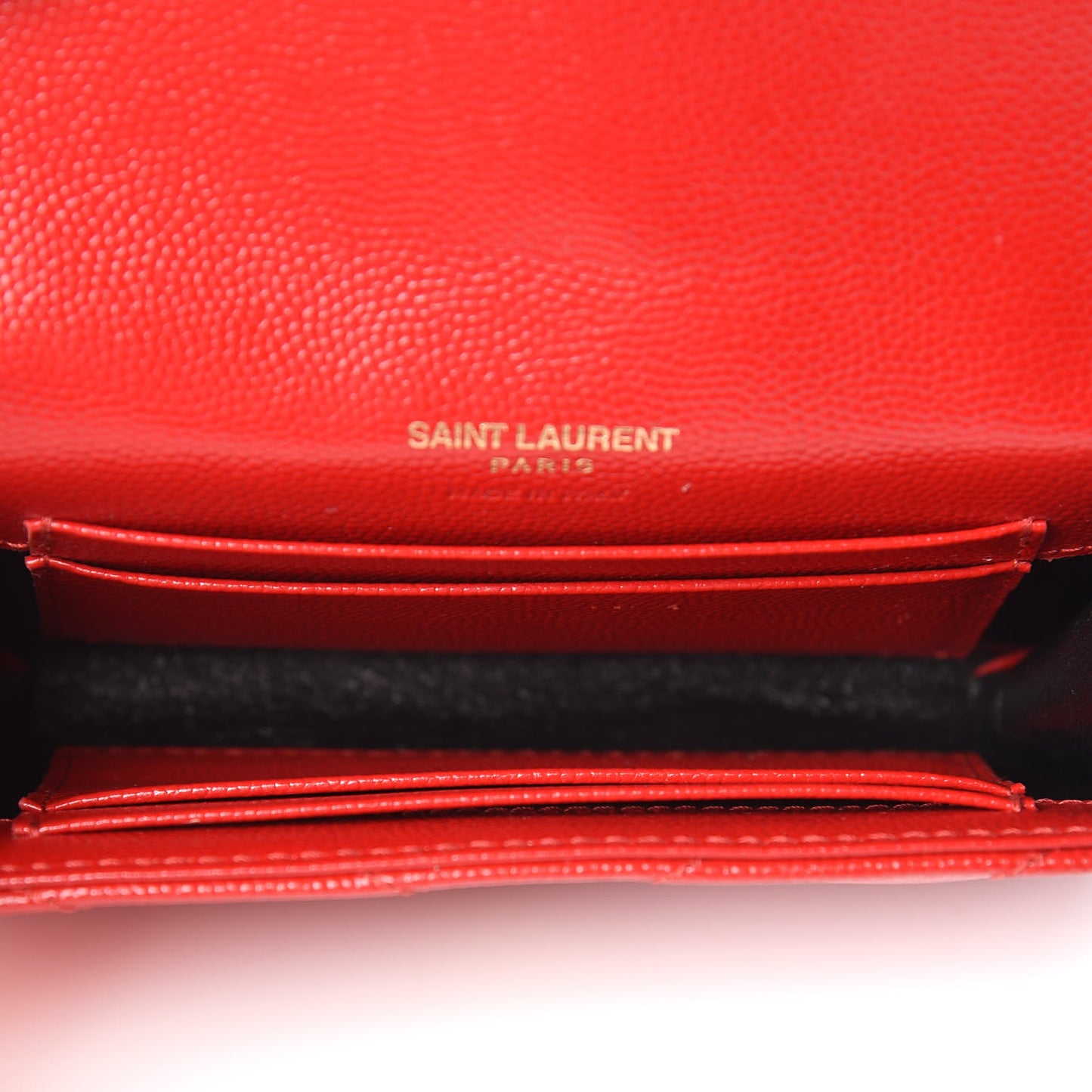 Grain De Poudre Matelasse Chevron Small Monogram Envelope Wallet Rouge Eros