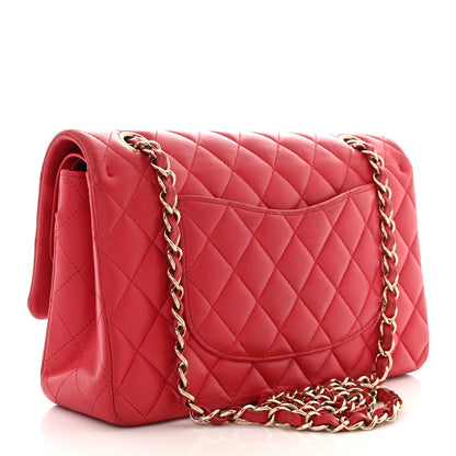 Chanel Lambskin Quilted Medium Double Flap Dark Pink 3 of 16
