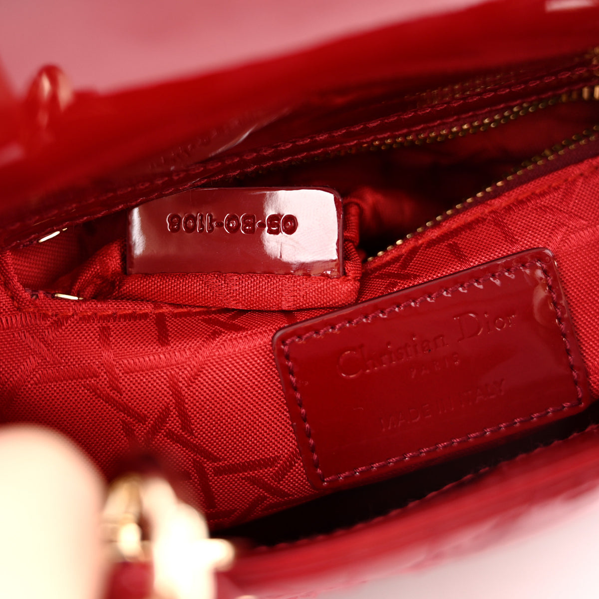 Christian Dior Patent Cannage Mini Lady Dior Red 7 of 10