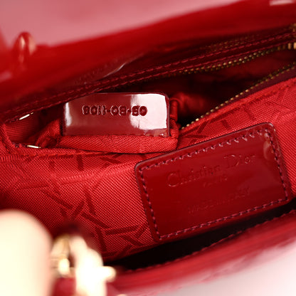Christian Dior Patent Cannage Mini Lady Dior Red 7 of 10