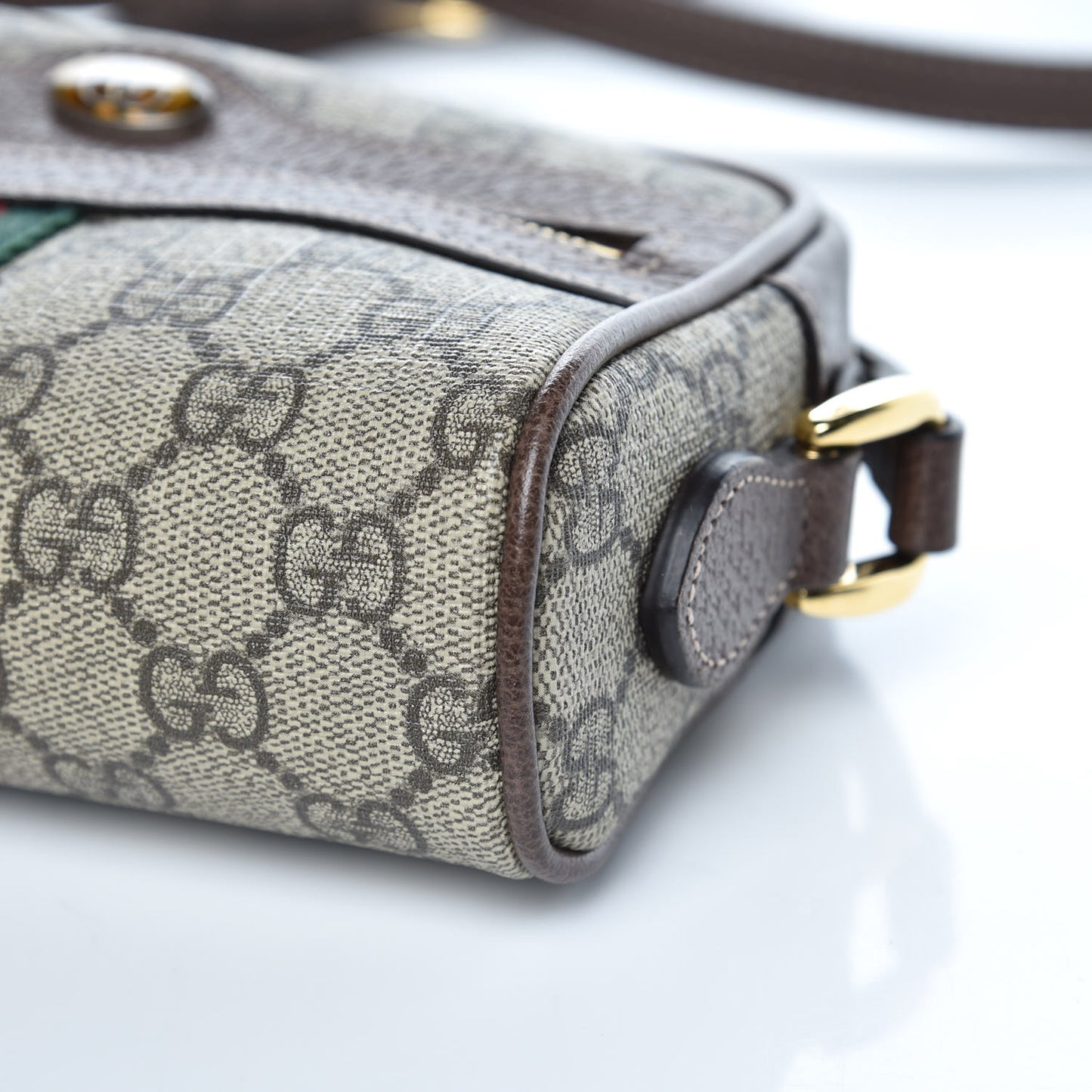 GG Supreme Monogram Web Mini Ophidia Shoulder Bag Brown