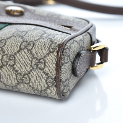 Gucci GG Supreme Monogram Web Mini Ophidia Shoulder Bag Brown 9 of 10