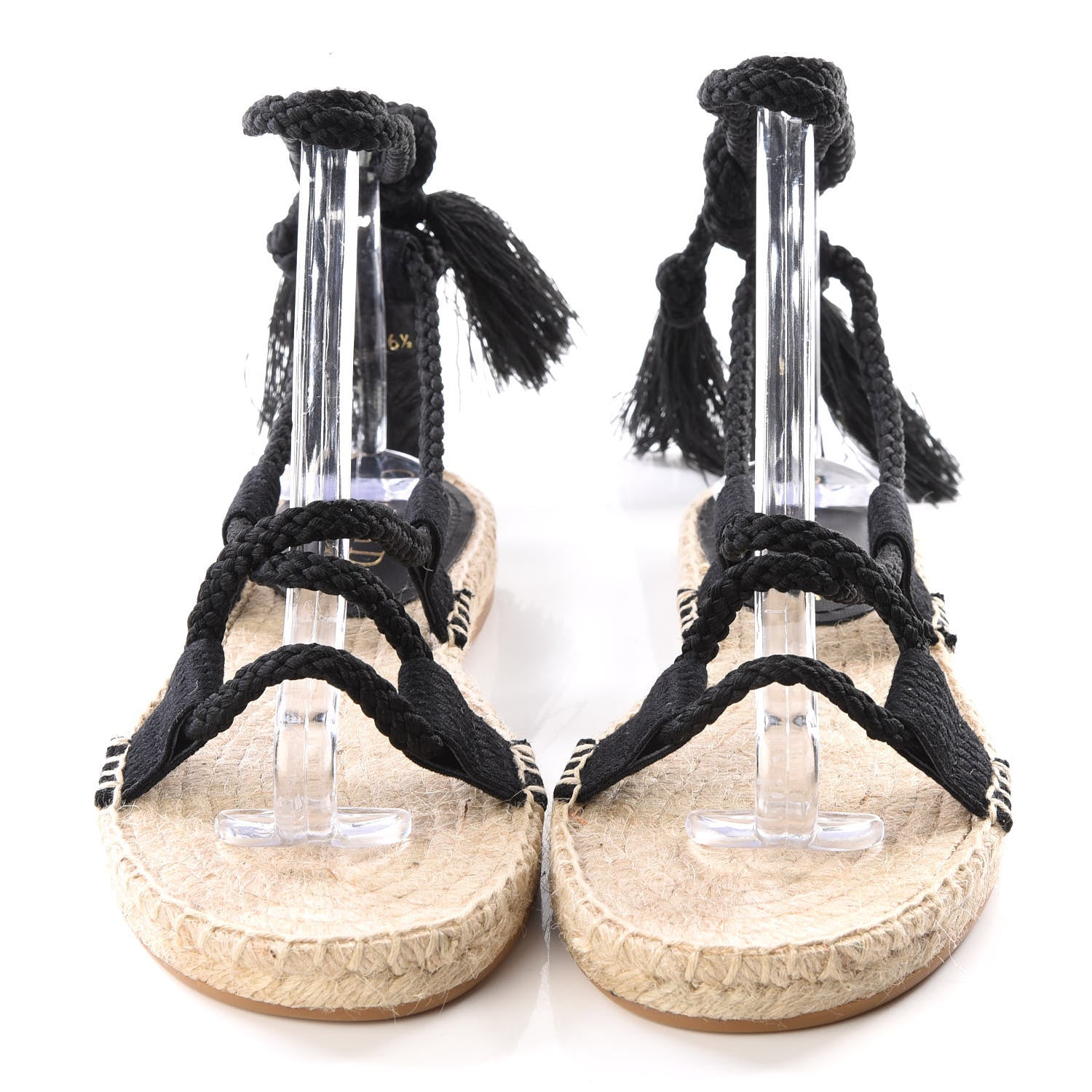 Christian Dior Embroidered Cotton Diorexpress Sandals 36.5 Black 3 of 8