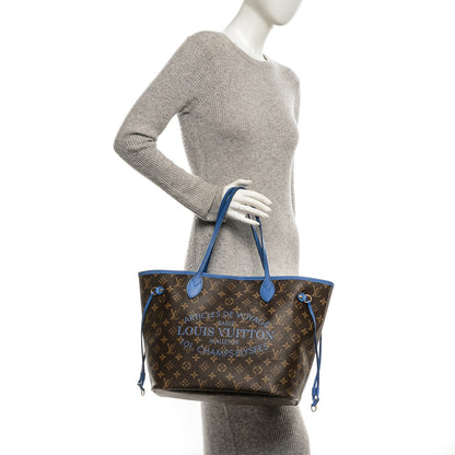 Louis Vuitton Monogram Articles de Voyage Ikat Neverfull MM Grand Blue 2 of 10