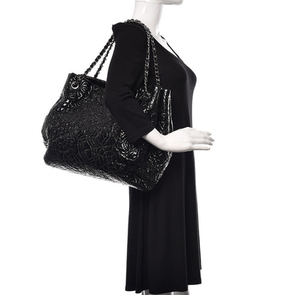 Chanel Vinyl Graphic Edge Tote Black 2 of 9
