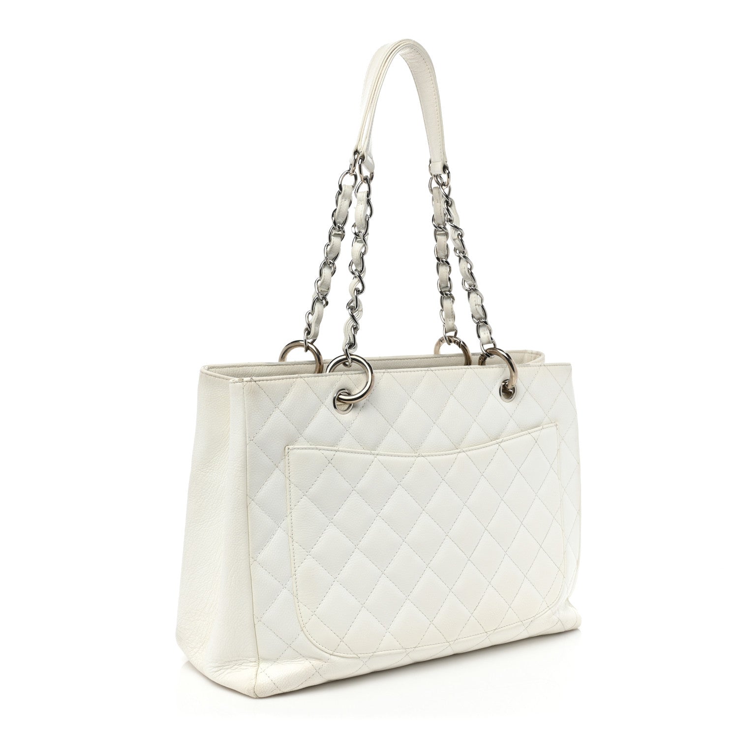 Chanel Caviar Quilted Grand Shopping Tote GST White 3 of 24