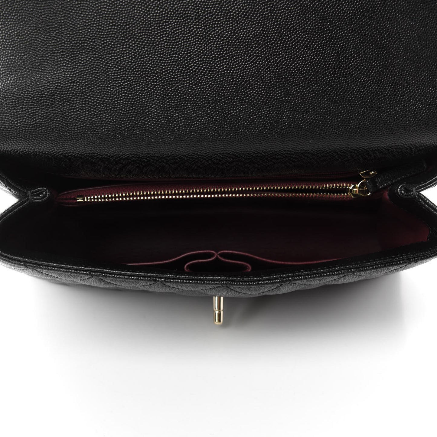 Caviar Quilted Small Coco Handle Flap Black