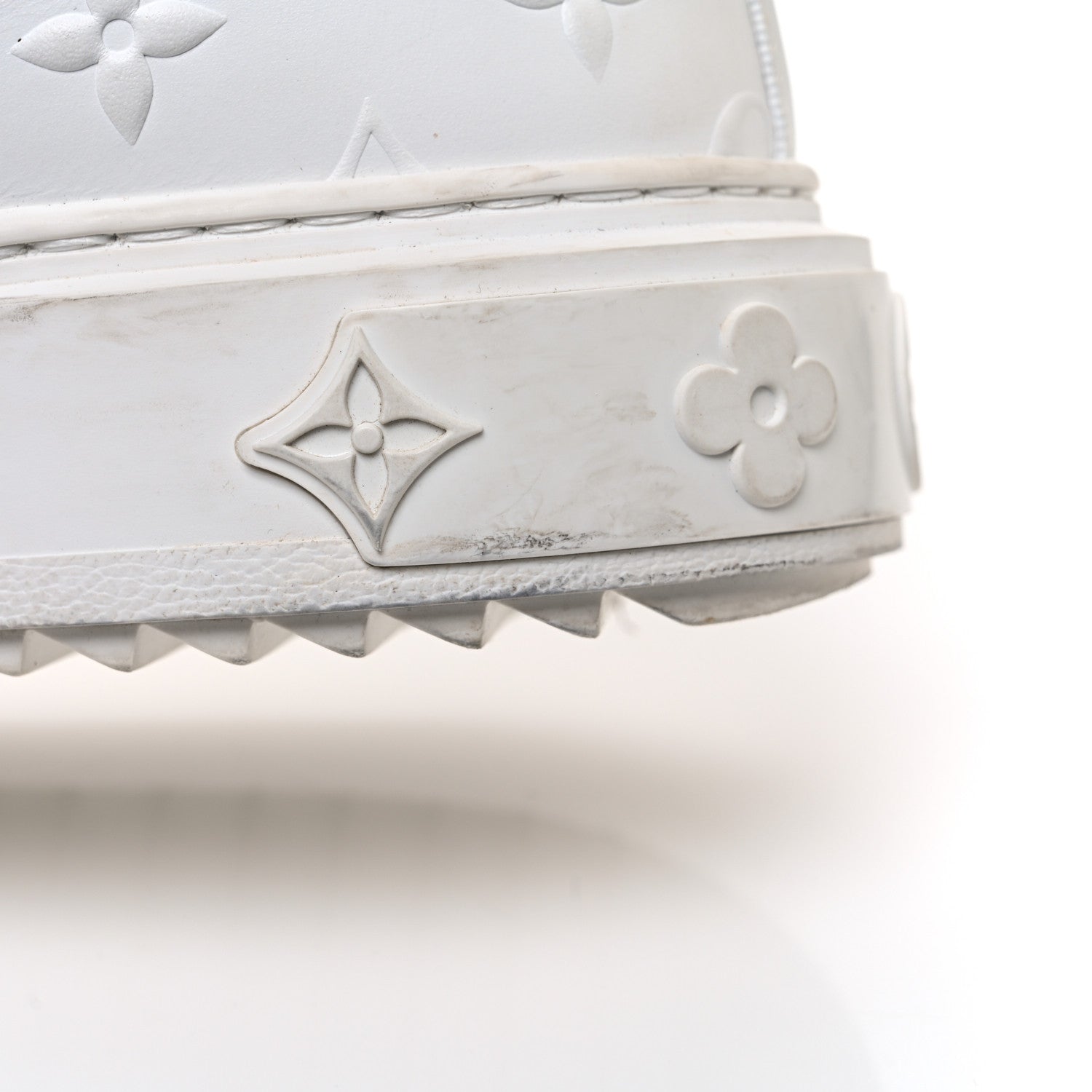 Louis Vuitton Lambskin Embossed Monogram Time Out Sneakers 39 White 12 of 13