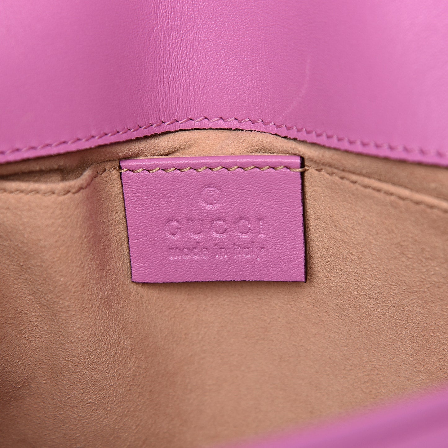 Calfskin Matelasse Mini GG Marmont Shoulder Bag Candy Mousse