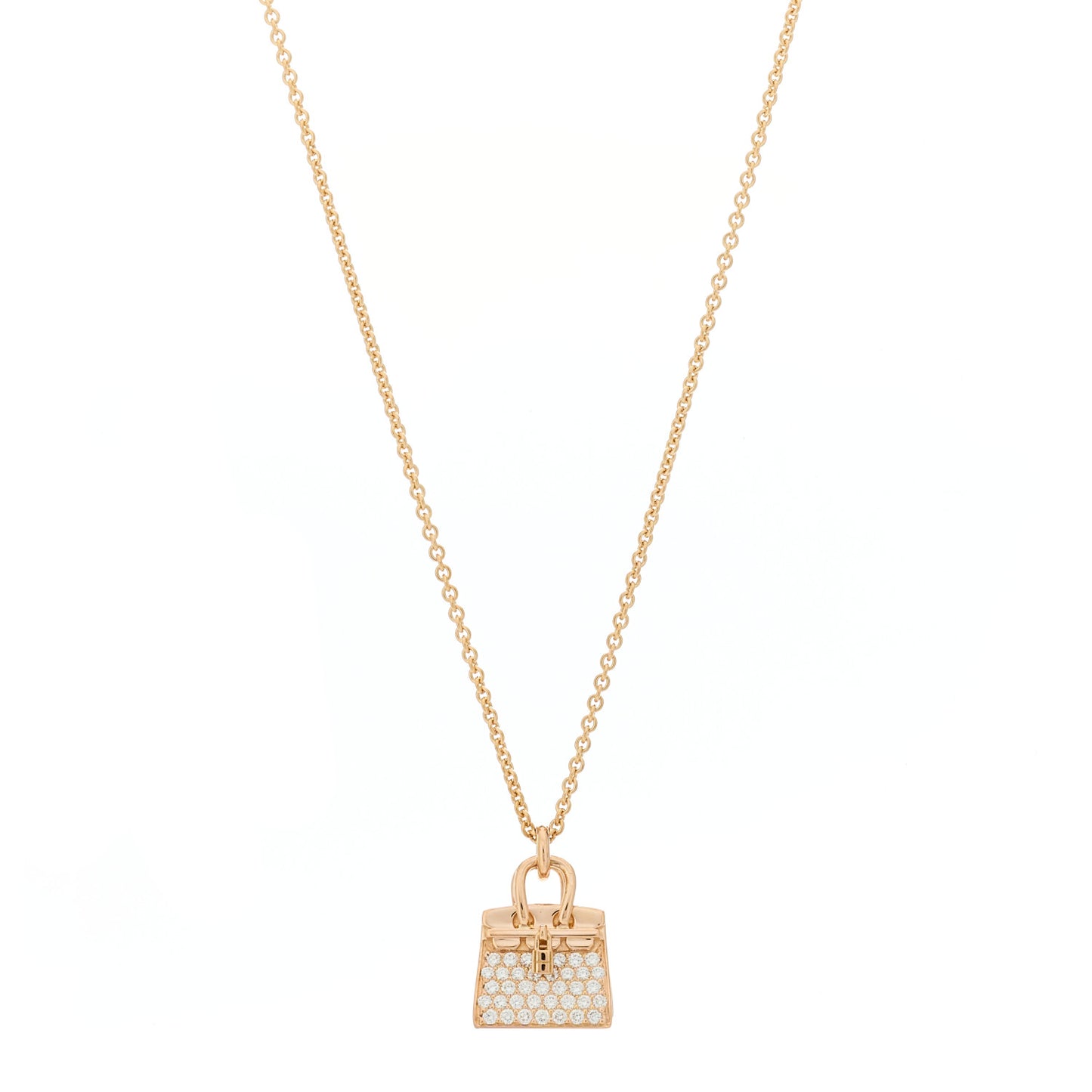 18K Rose Gold Diamond Birkin Amulettes Pendant Necklace
