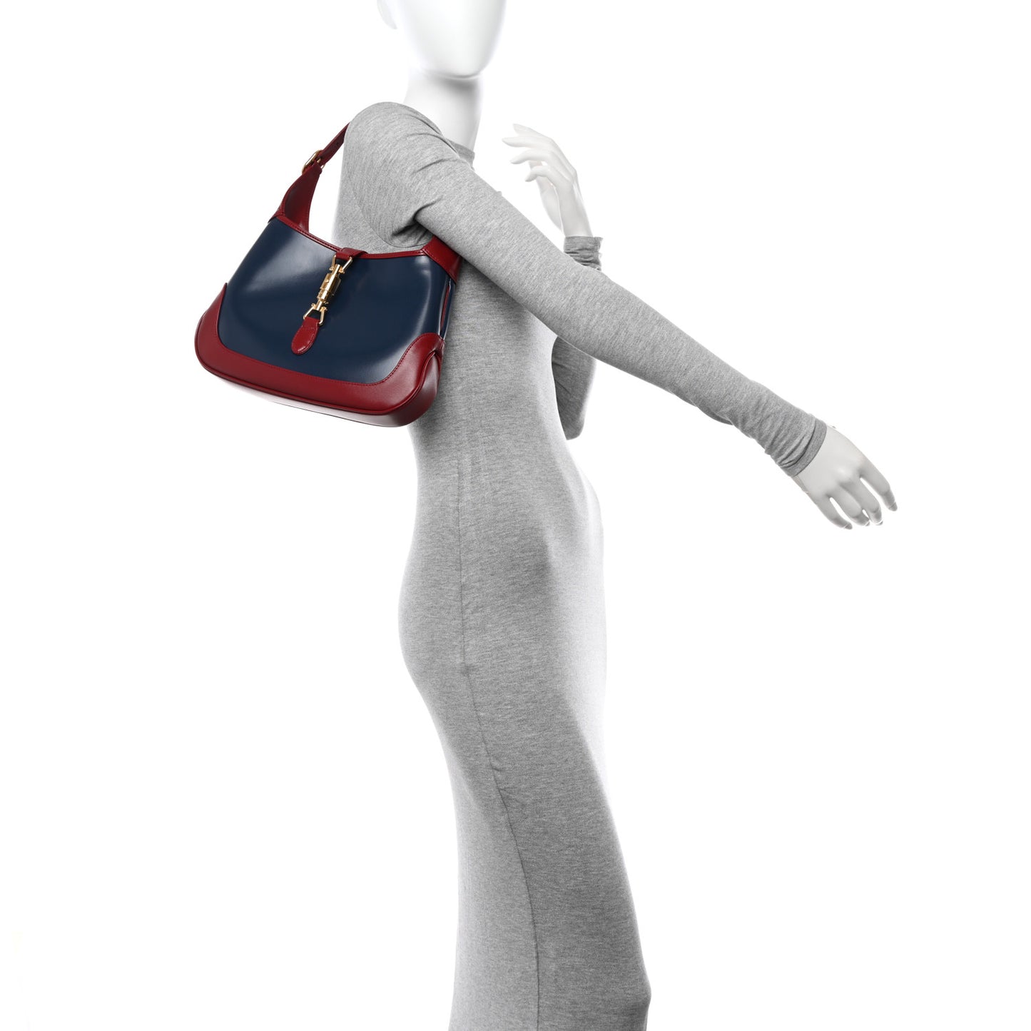 Boarded Dyana Lux Calfskin Bi-Color Small Jackie 1961 Hobo Blue Agata New Cherry Red