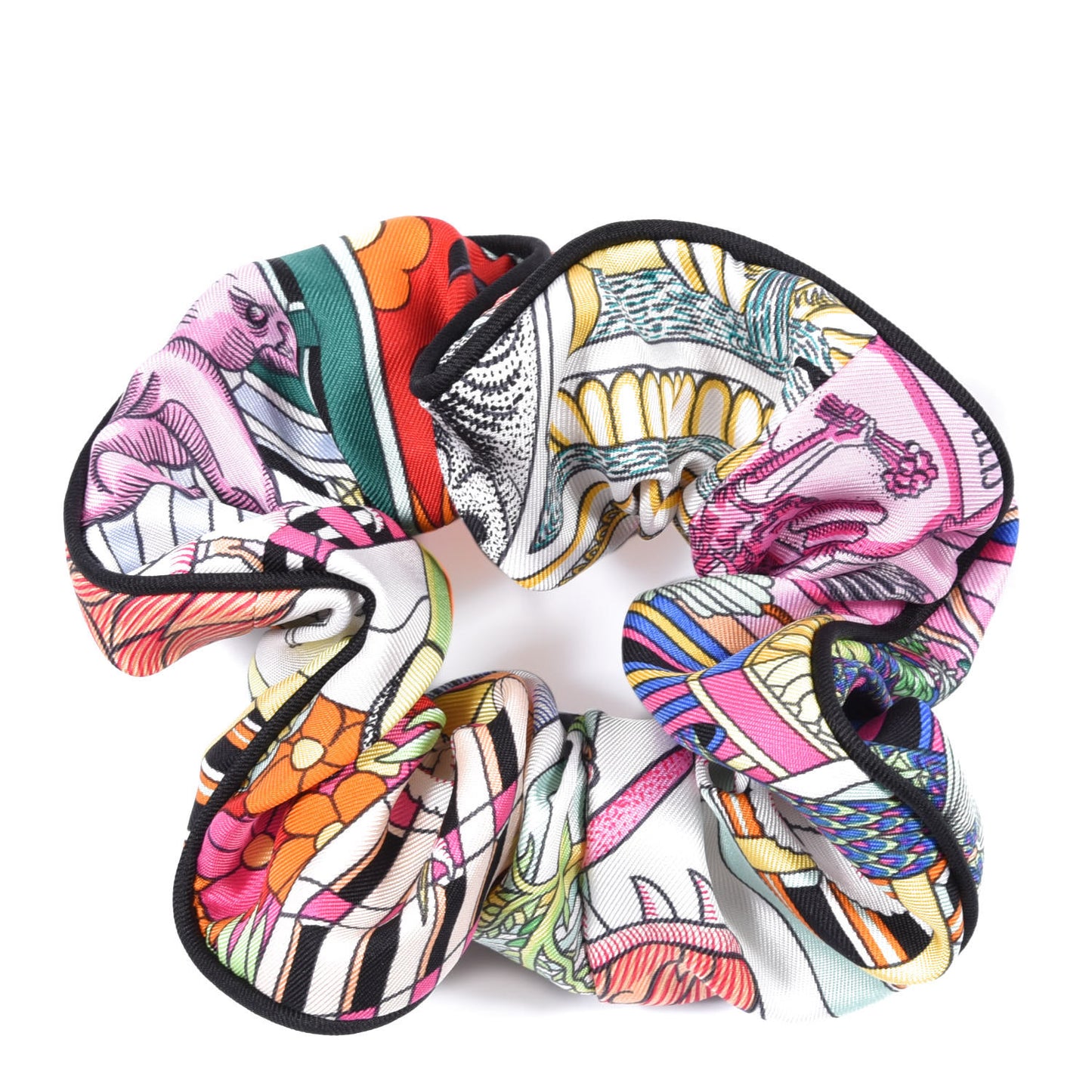 Silk Chouchou Imprimee Claudia Scrunchie Multicolore Black