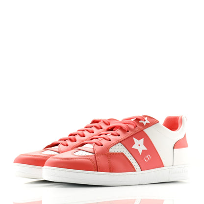 Christian Dior Calfskin Dior Star Ors Low Top Sneakers 37.5 Coral White 3 of 10