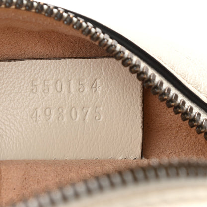 Gucci Calfskin Matelasse Mini GG Marmont Round Shoulder Bag White 7 of 10