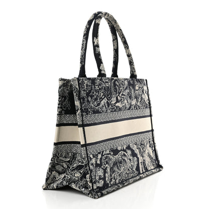 Christian Dior Canvas Embroidered Medium Dioriviera Toile De Jouy Reverse Book Tote Blue 3 of 15