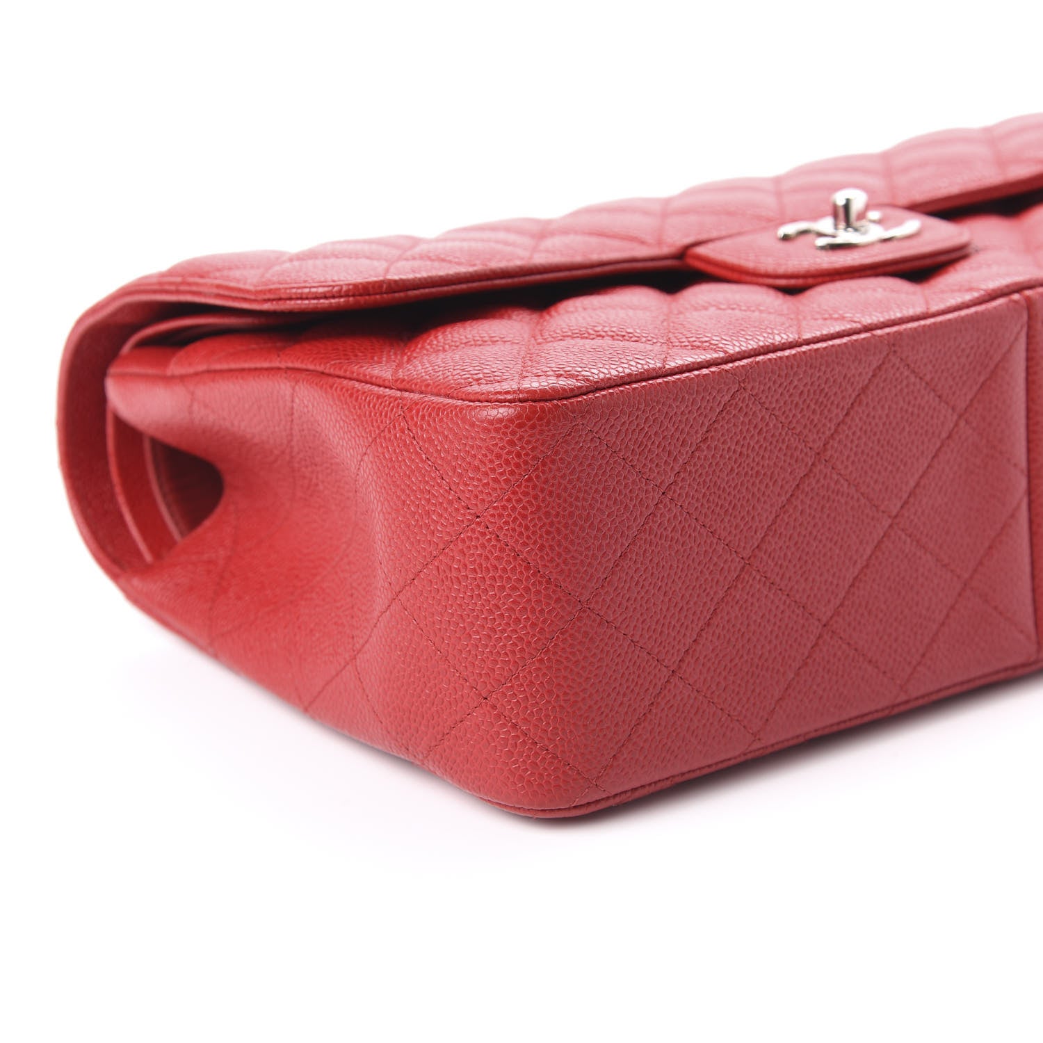 Chanel Caviar Quilted Jumbo Double Flap Red 6 of 10