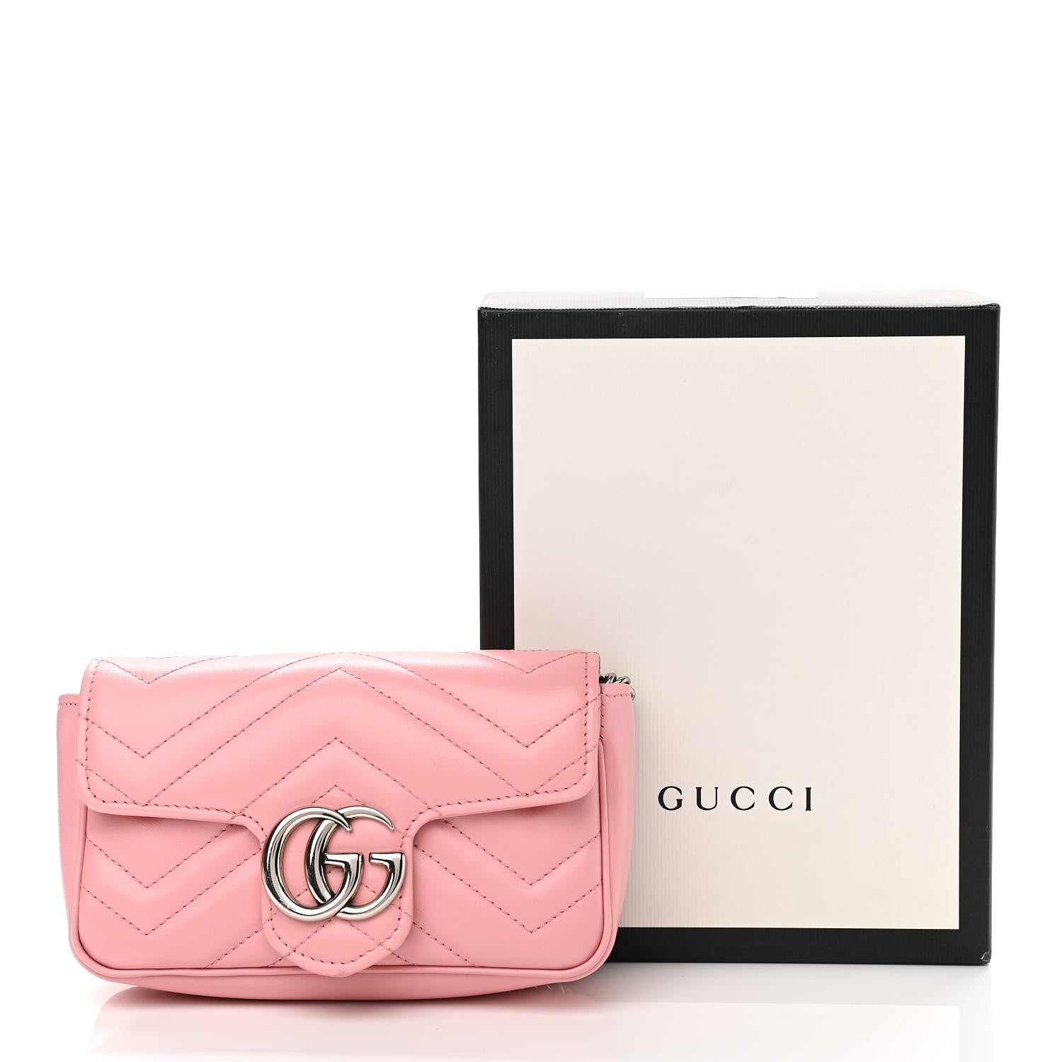 Gucci Calfskin Matelasse Super Mini GG Marmont Shoulder Bag Wild Rose 12 of 12