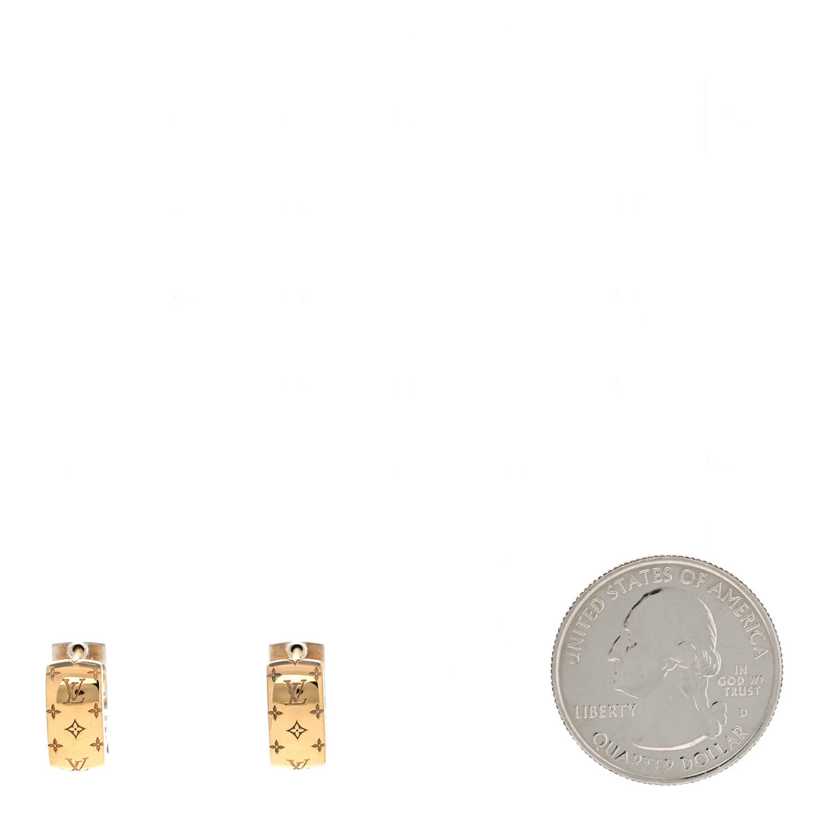Louis Vuitton Nanogram Earrings Gold 2 of 4