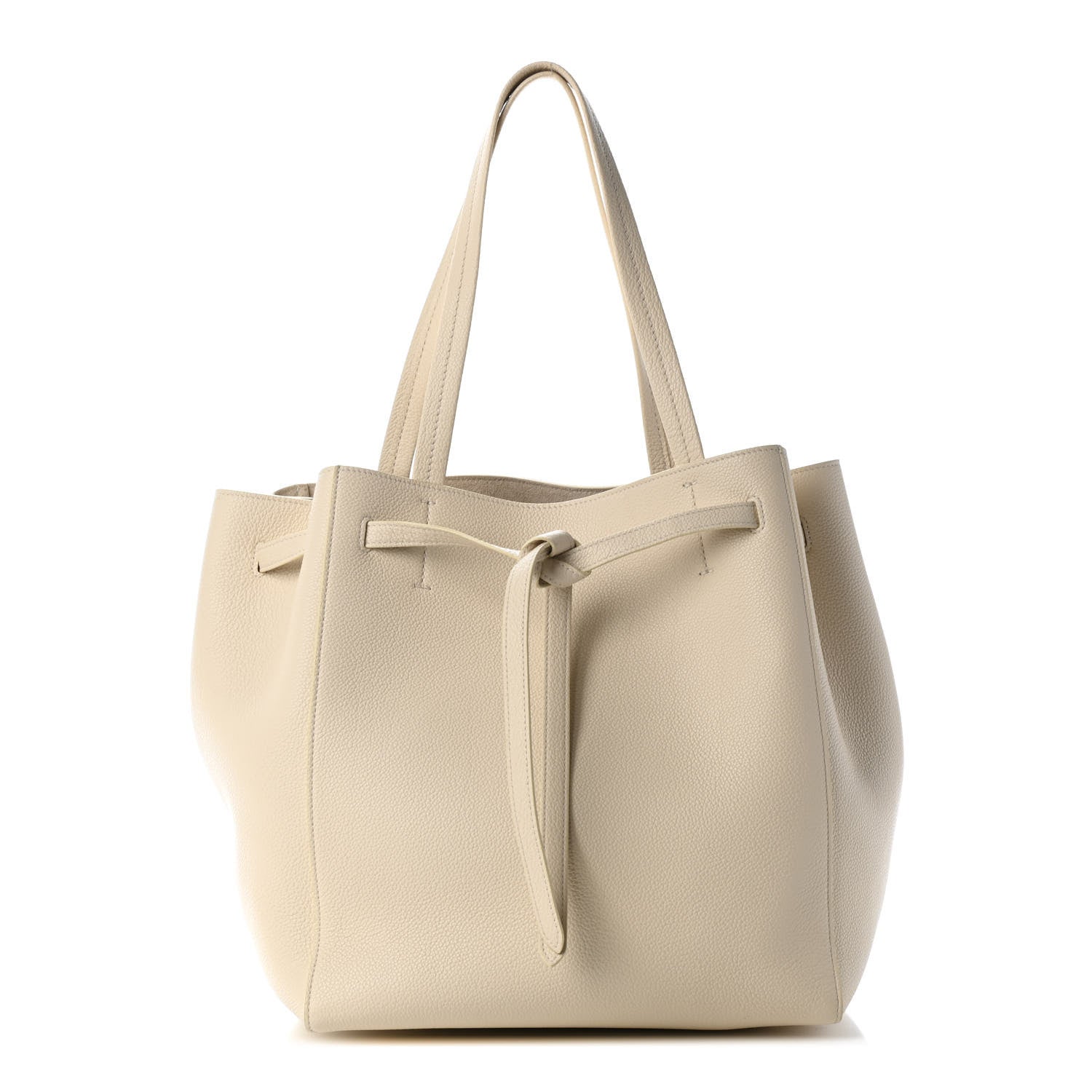 Celine Soft Grained Calfskin Small Belt Cabas Phantom Vanilla 1 of 9