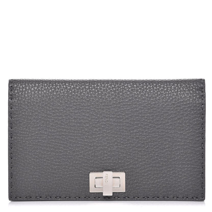 Fendi Cuoio Romano Selleria Mini Peekaboo Clutch Wallet Asfalto 1 of 9