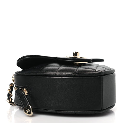 Chanel Lambskin Quilted CC In Love Heart Clutch With Chain Black 4 of 9