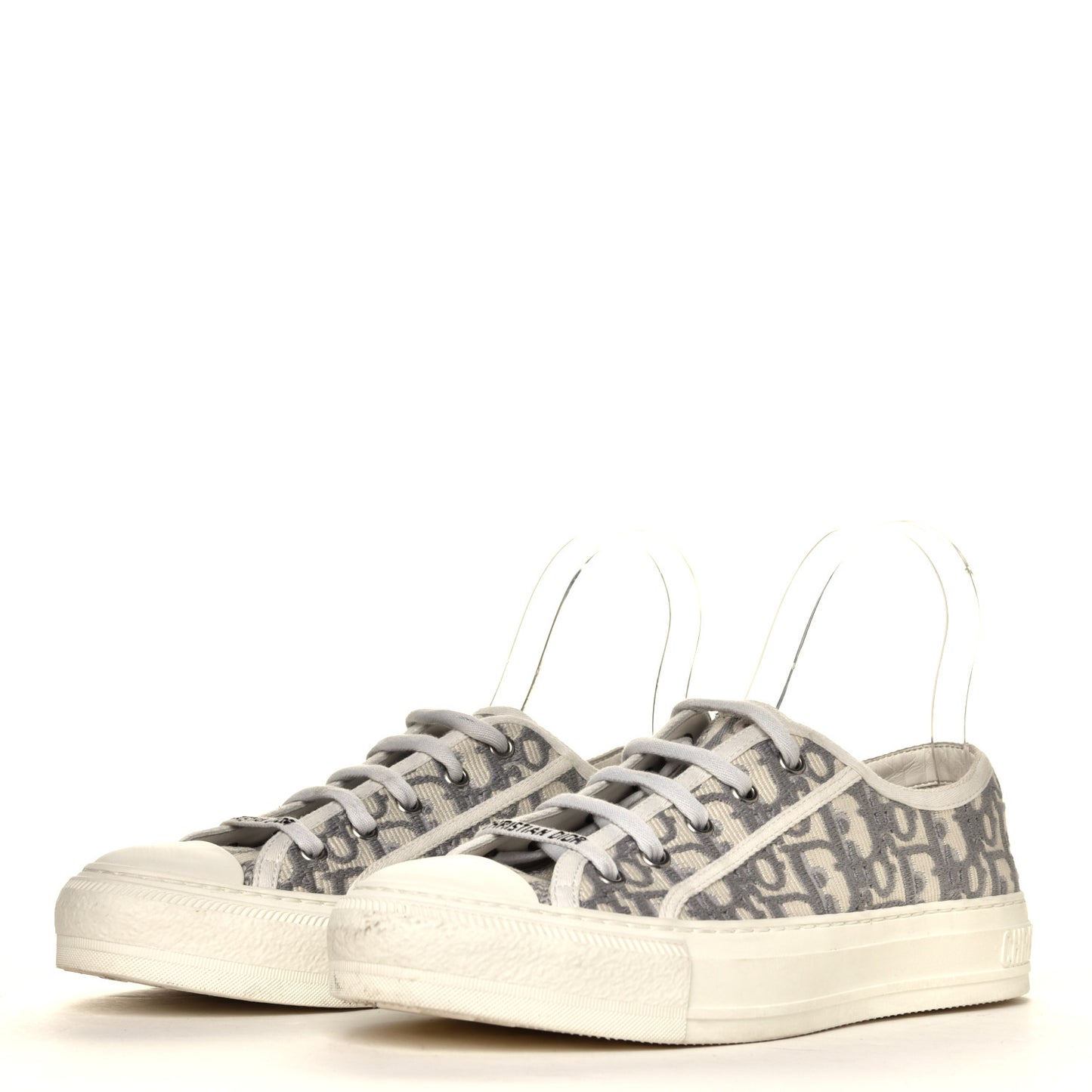 Canvas Oblique Walk'N'Dior Low Top Sneakers 39 Grey Stone