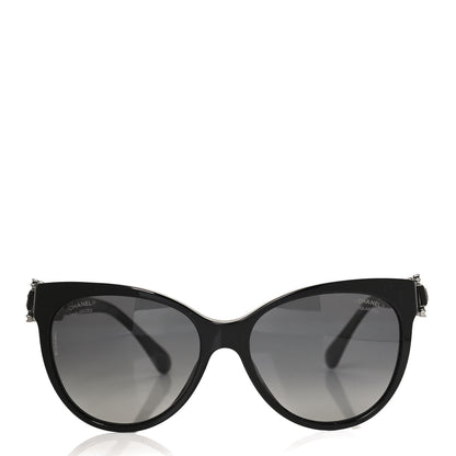 Chanel Crystal Pearl Cat Eye Sunglasses 5336-H-B Black 2 of 9