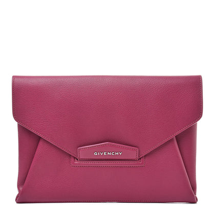 Givenchy Sugar Goatskin Medium Antigona Envelope Clutch Raspberry 1 of 10
