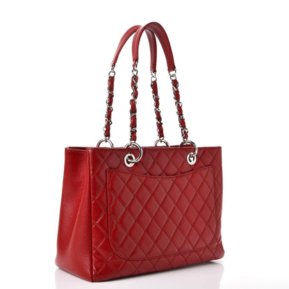 Chanel Caviar Quilted Grand Shopping Tote GST Red 3 of 13