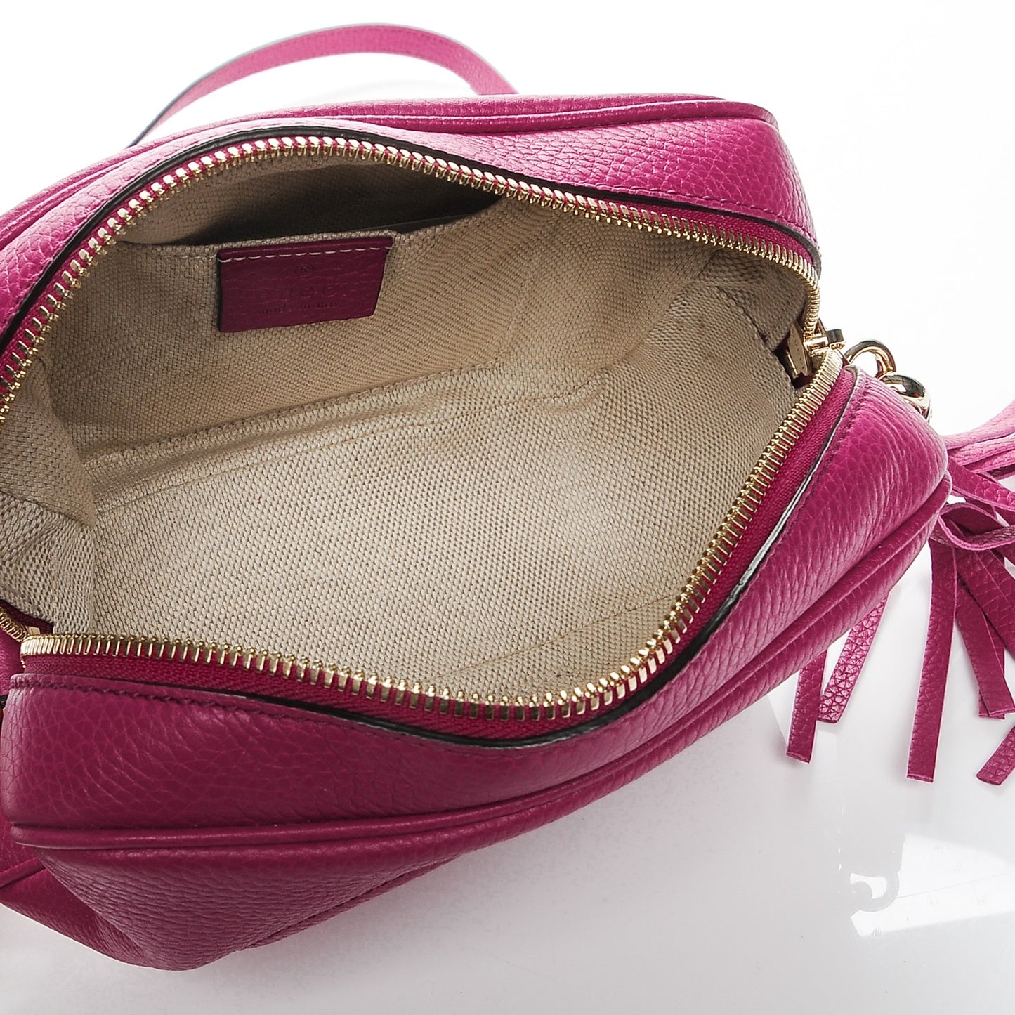 Pebbled Calfskin Small Soho Disco Bag Bright Bougainvillea
