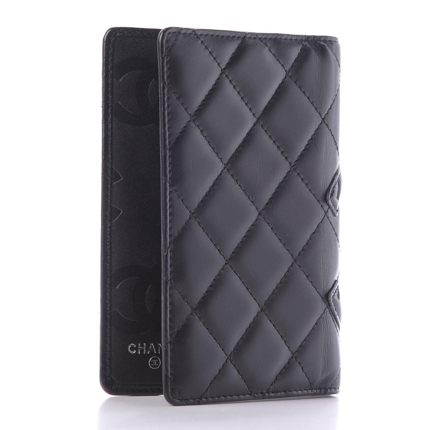 Calfskin Quilted Small Cambon Agenda Planner Black