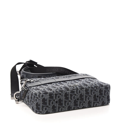 Christian Dior HOMME Oblique Jacquard Safari Messenger Navy Blue 3 of 10