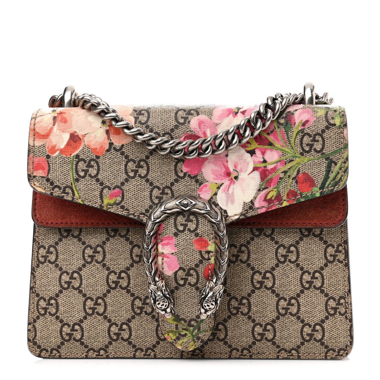 Gucci GG Supreme Monogram Blooms Mini Dionysus Shoulder Bag Beige Multicolor Dry Rose 1 of 14