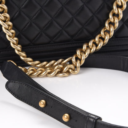 Chanel Lambskin Quilted Medium Boy Flap Black 8 of 9