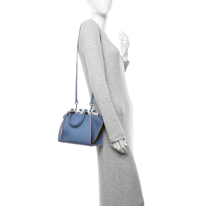 Fendi Vitello Dolce Mini 3jours Tote Blue 2 of 10