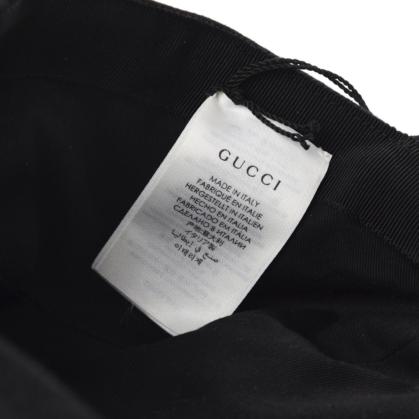 Wool Interlocking GG Stripe Baseball Hat L Black