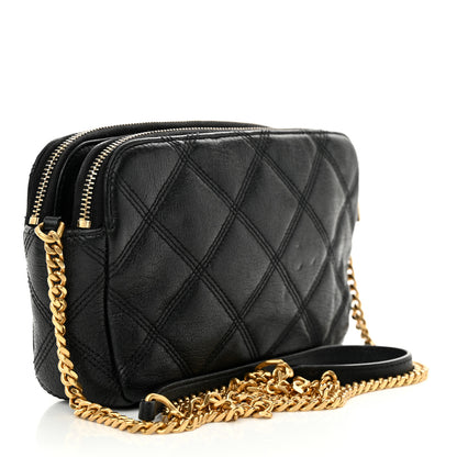 Saint Laurent Grained Lambskin Quilted Mini Becky Double Zip Bag Black 3 of 12