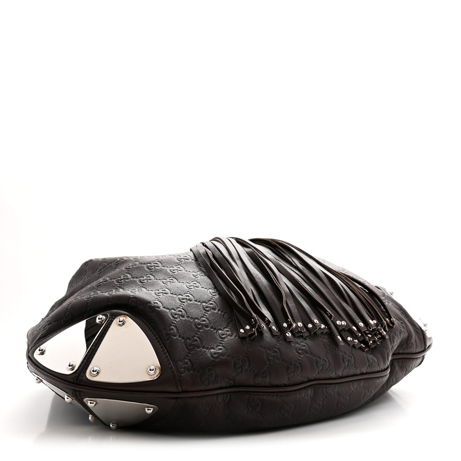 Gucci Guccissima Large Indy Top Handle Hobo Dark Brown 4 of 10