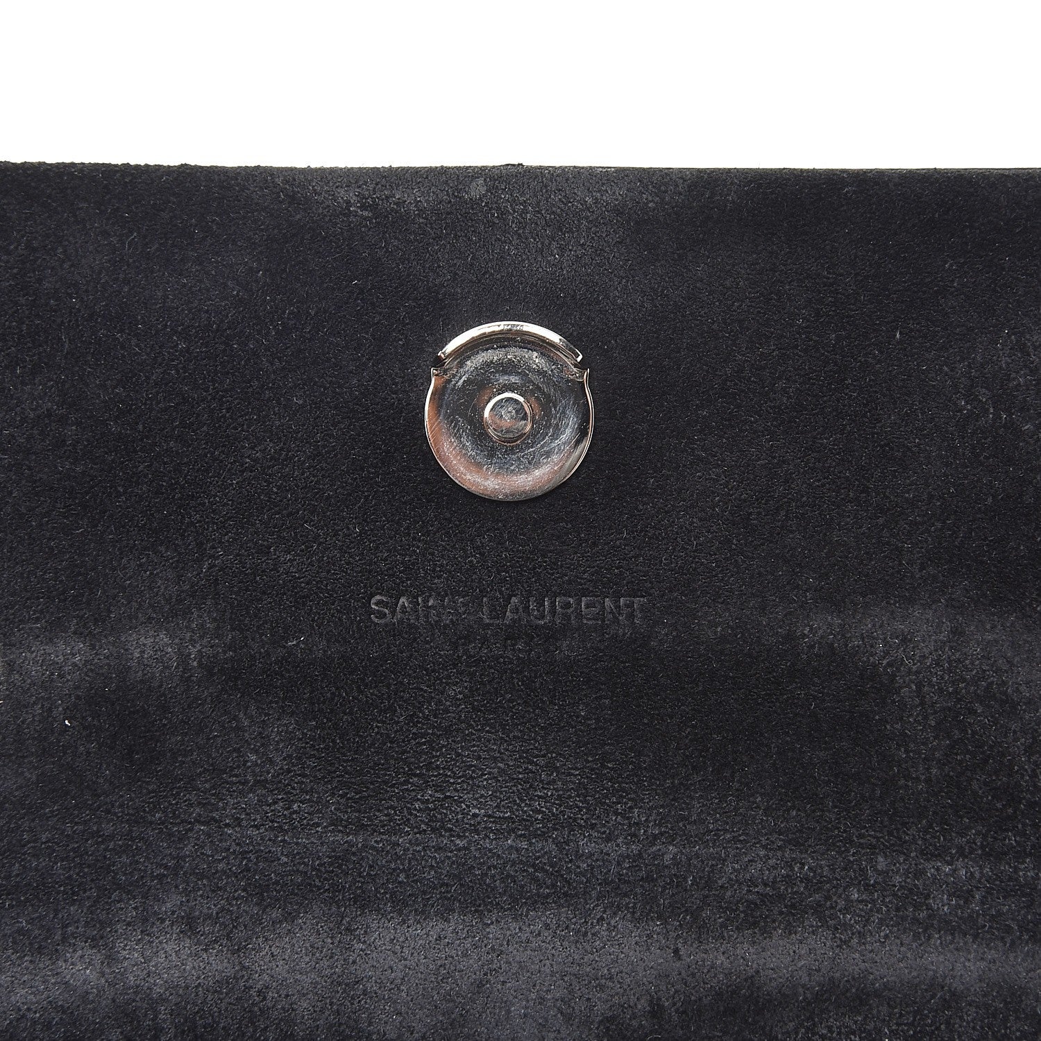 Saint Laurent Calfskin Crocodile Embossed Small Classic Monogram Tassel Satchel Black 5 of 6