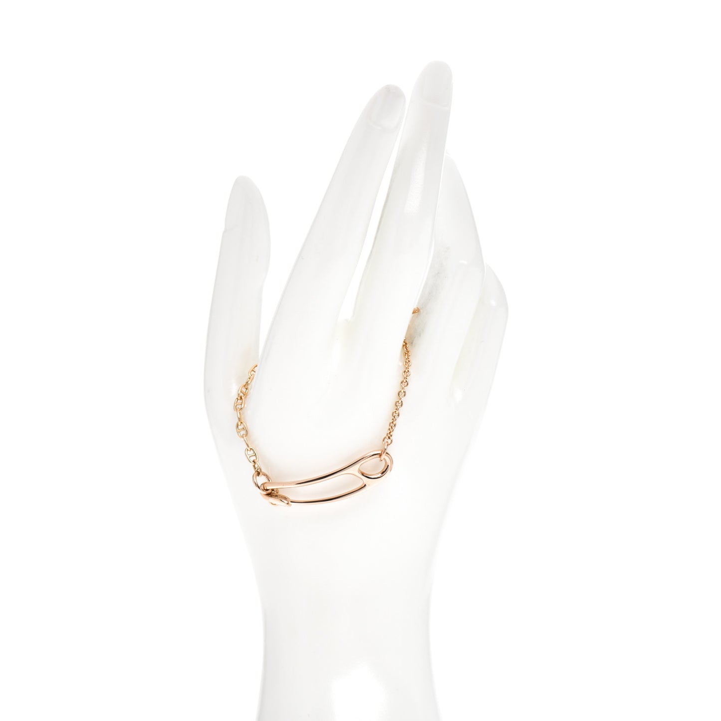 18K Rose Gold Diamond MM Chaine d'Ancre Punk Bracelet SH