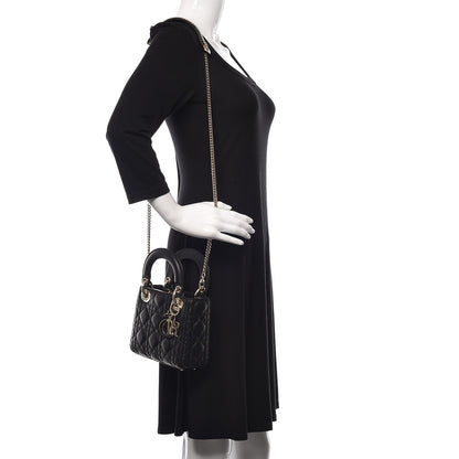 Christian Dior Lambskin Cannage Mini Lady Dior Black 2 of 11