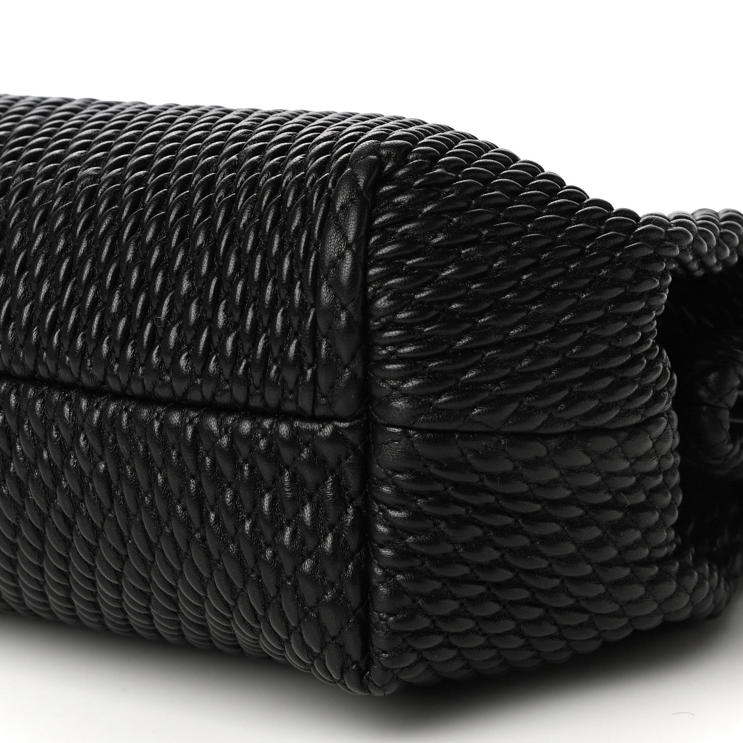 Bottega Veneta Lambskin Knit Small The Point Triangle Bag Black 9 of 12