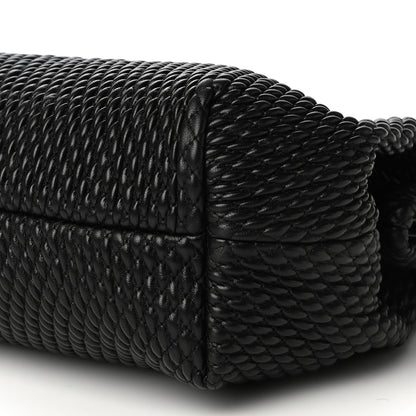 Bottega Veneta Lambskin Knit Small The Point Triangle Bag Black 9 of 12