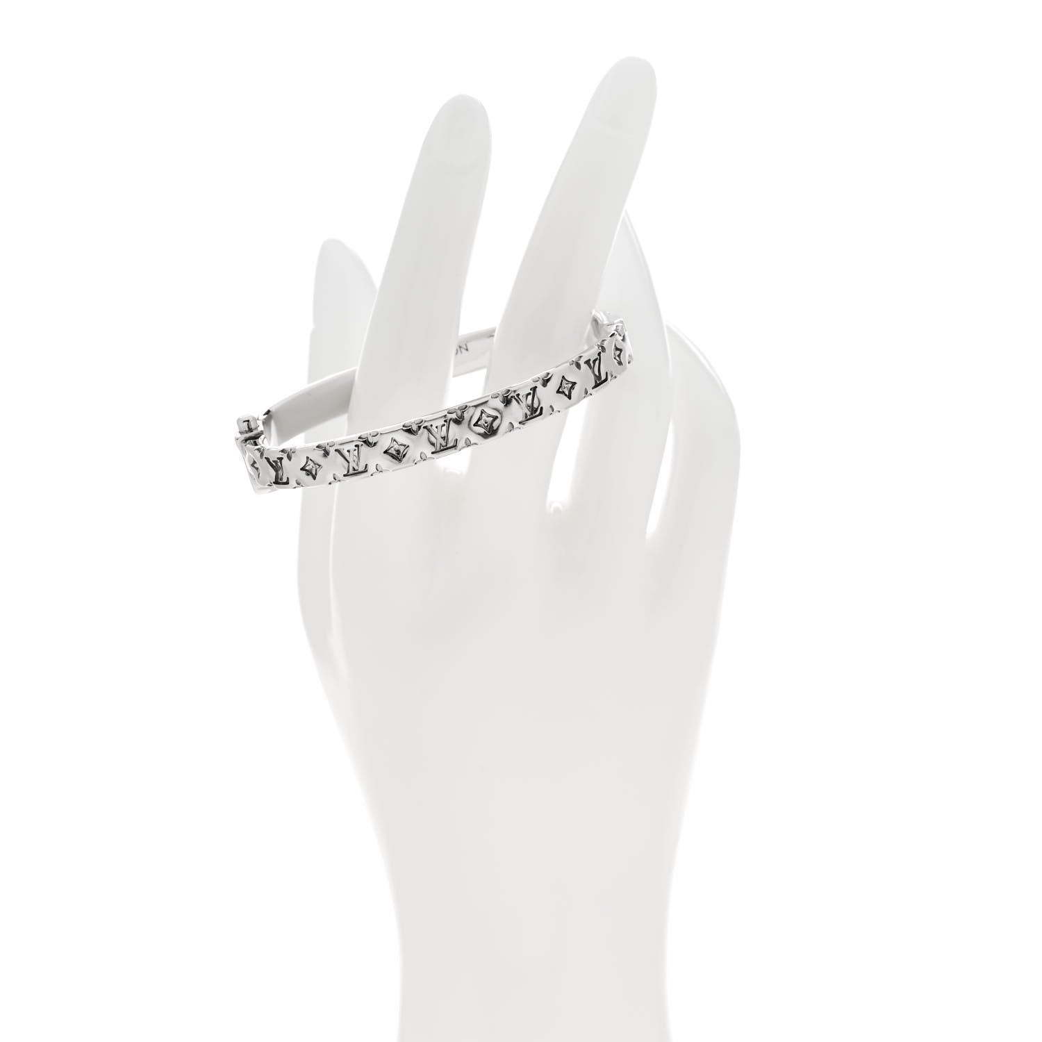 Louis Vuitton Palladium Pillow Nanogram Cuff M Silver 2 of 5