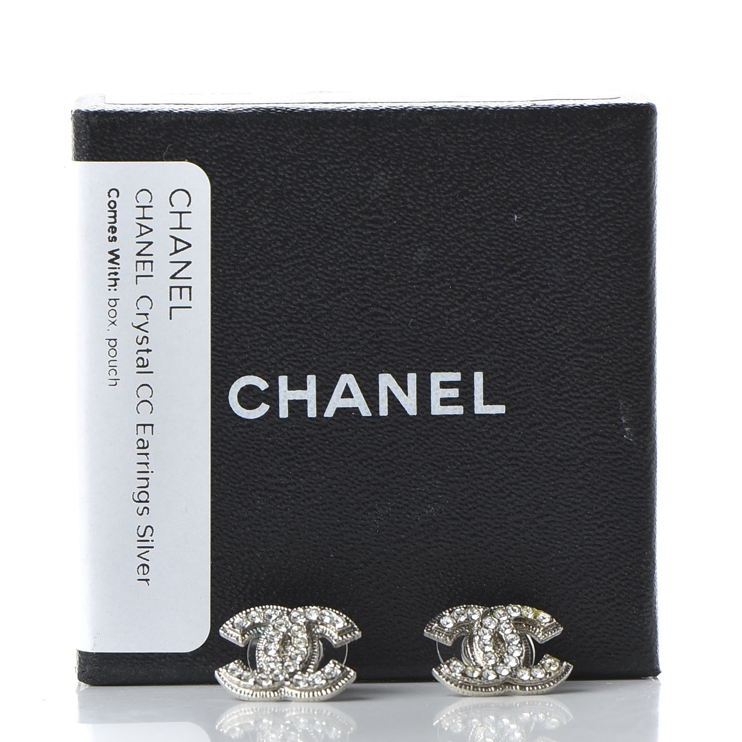 Chanel Crystal CC Earrings Silver 5 of 5
