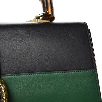 Gucci Calfskin Bamboo Web Large Dionysus Top Handle Bag Black Bright Evergreen Hibiscus Red 10 of 21