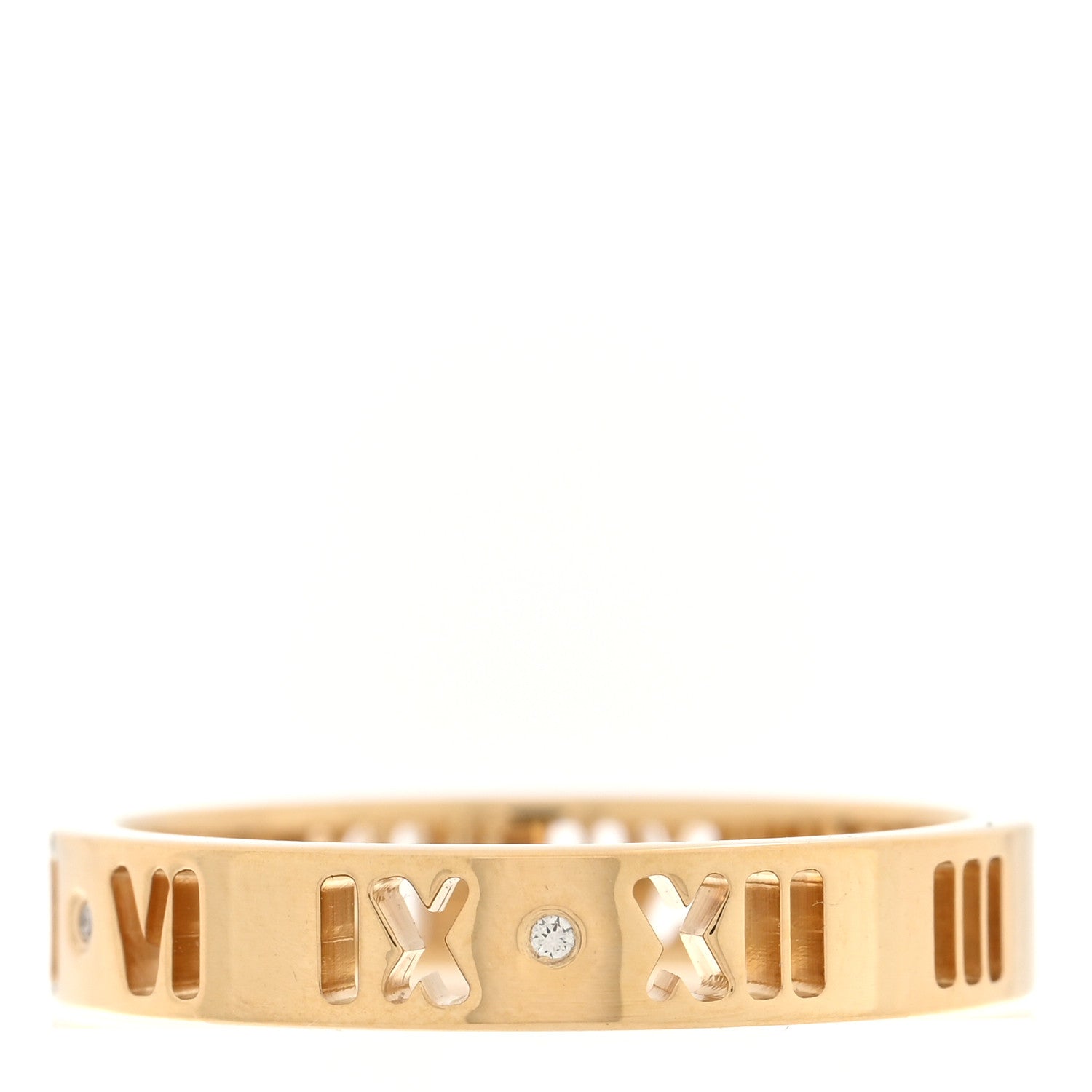 Tiffany 18K Yellow Gold Diamond Narrow Atlas Pierced Ring 53 6.5 3 of 5