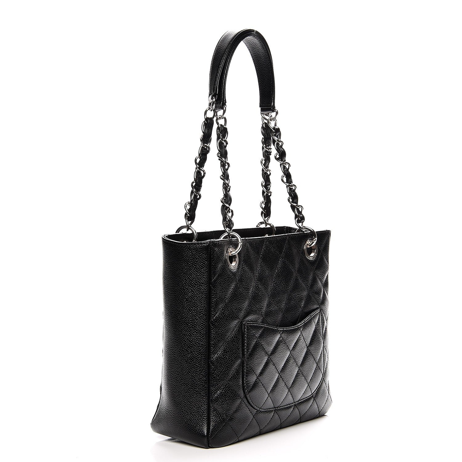 Chanel Caviar Quilted Petit Shopping Tote PST Black 3 of 10