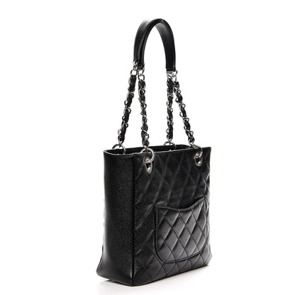 Chanel Caviar Quilted Petit Shopping Tote PST Black 3 of 10