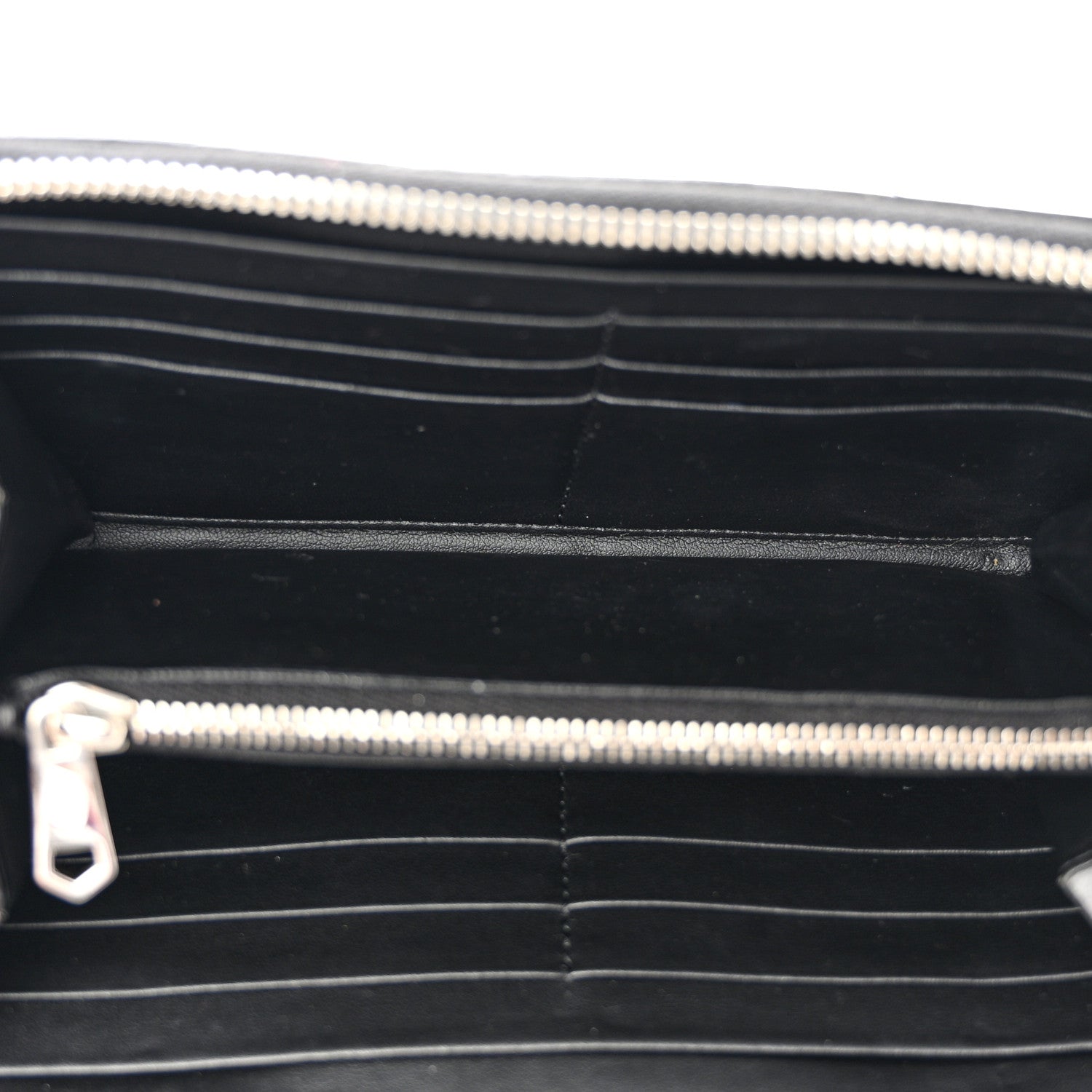 Givenchy Calfskin Logo Star Embossed Zip Around Wallet Black 5 of 19